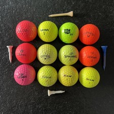 12 bunte Golfbälle & 4 Tees 