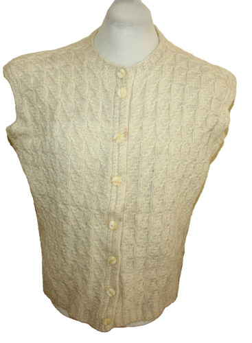 Damen aran weste creme l - damen,