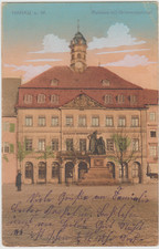 AK Hanau - Rathaus mit Grimmdenkmal 1907 - ###B