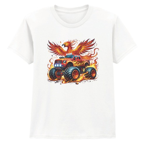 Flammender monstertruck jungen - flammender,