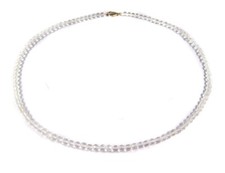 Kette aus Bergkristall in facettierter Kugelform Ø-3 mm 925er Silber Verschluss