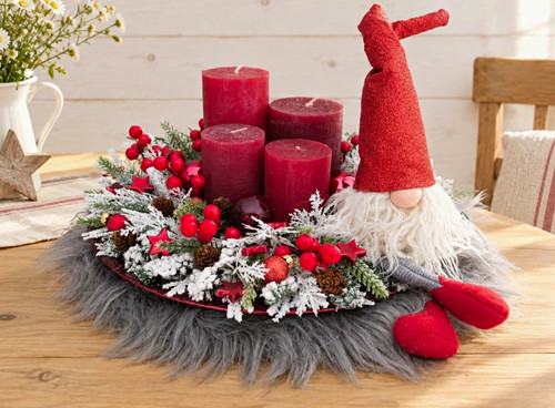 Adventskranz tischdeko mit - adventskranz, 4