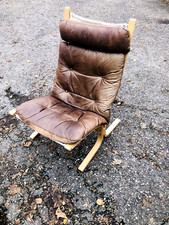 Siesta Stuhl, Ingmar Relling für Westnofa, braun, Leder, 