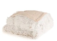 MONT CHALET Hochfloor PLAID Decke WOHNDECKE caramel/beige QvC