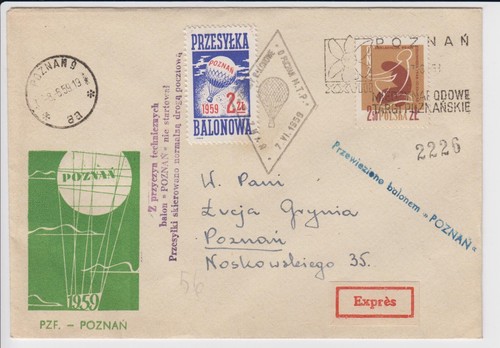 Ballonpost polen 1959 poznan - ballonpost,