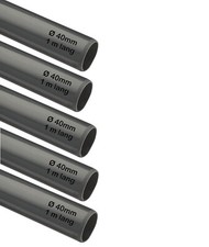 5m PVC Rohr Ø 40mm 5 Stk je 1m PVC Rohrsysteme Pool Wasser Landwirtschaft grau