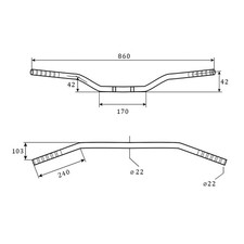 TRW 22mm Stahl Lenker für