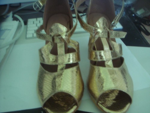 Damen hellgoldene tanzschuhe - damen,