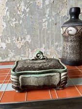 Strehla Keramik Deckeldose Beschädigt Studiokeramik Mid Century Vitrinenstück