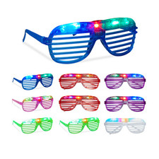 10x LED Brille Bad-Taste-Brille Disco-Brille Leucht-Partybrille Lichter-Brille