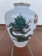 Rosenthal Vase 28cm Grüner Ming Drache Porzellan