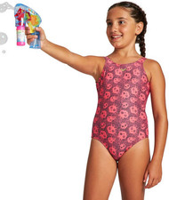 ARENA Mädchen Badeanzug Einteiler Schwimmanzug Meryl Swimsuit, Hibiscus Rosa 164