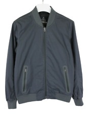 Prana Jacke Herren Klein Reißverschluss Bomberjacke Gefüttert Leicht Grau