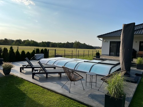 Gfk schwimmbecken überdachung - schwimmbecken,