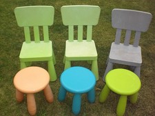 ♥ღ♥ 6 Teile gebrauchte Ikea Mammut Stuhl Stühle und Hocker ♥ღ♥