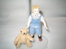 Heidi Ott, Puppenhaus Puppe, 1:12 , Junge mit Teddy , Selten, Neuwertig