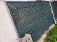 10 Bauzäune, 7xSichtschutz, 12 Füße recycelter Kunststoff, Verbinderschellen
