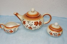 Teekern, Teekanne, Milch, Zucker,  Art Deco  Spritzdekor,Firma Staffel Keramik