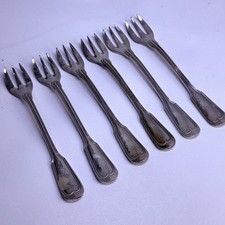 S.F.A.M. Augsburger Faden Versilbert  6 Teile Austerngabel 6 Personen