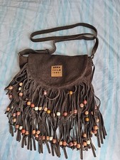 Ibiza-Hippie-Style ,Damen,Tasche,Fransen, Perlen,Wildleder,Beutel ,Bag,Boho 