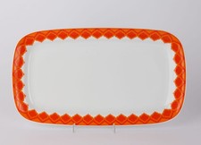 Melitta Hamburg orangefarbener Rand Platte Servierplatte