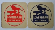 2 uralte Bierdeckel Löwenbräu Buttenheim Oberfranken
