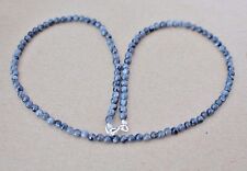 Norwegian ( Schwarze) Labradorit kette,4 mm,,45 cm"" Silber Verschluss (NB-12)