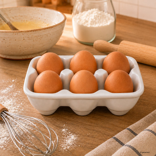 Creme eierkarton aus porzellan - creme,