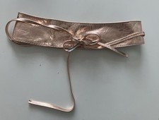 ?Breiter Wickel Binde Gürtel Metallic Rosegold Ca. 7,5 Cm Echtes Leder Neu!?