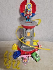 Paw Patrol Hauptquartier Mighty Pups Zentrale Aussichtsturm + 5Autos und Haken