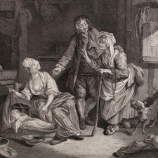 Nicolas Ponce Genreszene L'horoscope accomplie Kupferstich nach Freudenberger