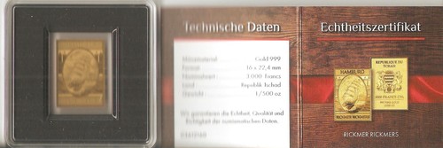 Goldmünzbarren motiv rickmer - goldmünzbarren,
