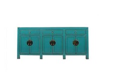 chinesische Kommode Sideboard 6 Türen 3 Schubladen türkis #M-SID-A7TQ