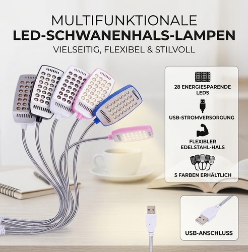 Usb led leselampe biegsam - usb,