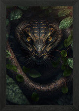 Schwarze Schlange gerahmtes