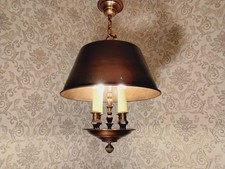 antik 3 Fl  Kronleuchter Deckenlampe Lüster Bronze Bouillotte Frankreic  a .1930