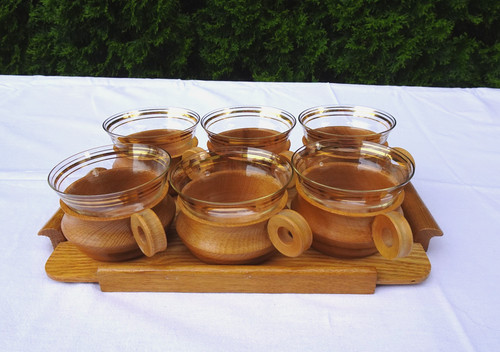Ddr teeservice teilig holz - ddr,