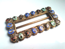 Gürtelschnalle Schliesse Emaille viktorianisch Historismus Jugendstil antik