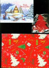 8  Weihnachtskarten  1 Weihnachtsbaum als Anhänger  u.  ein kleiner Bogen Papier