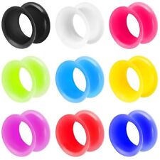Flesh Tunnel Silikon Plug Ohr Piercing Tube Hoher Rand Flexibel Extra Soft Weich