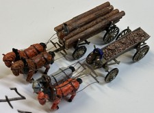 H0 1:87 Figuren DMV Bauernwagen Leiterwagen Pferdewagen Langholzwagen Kastenwage