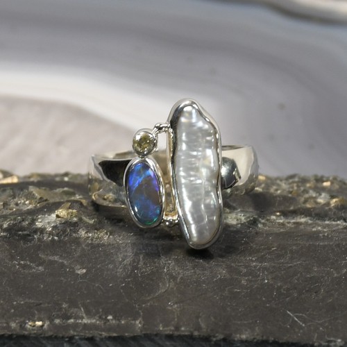 Boulder opal ring 925er - boulder,
