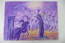 Wilhelm Klußmann Aquarell 1996 sig. Duo Infernale 65x48cm N-1345