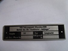 Typenschild s105 Schild DDR