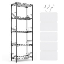 Standregal mit 5 Regalböden Metallregal Gitterregal Metall Vorratsregal Schwa...