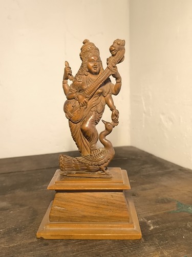 Saraswati holzfigur - saraswati, –