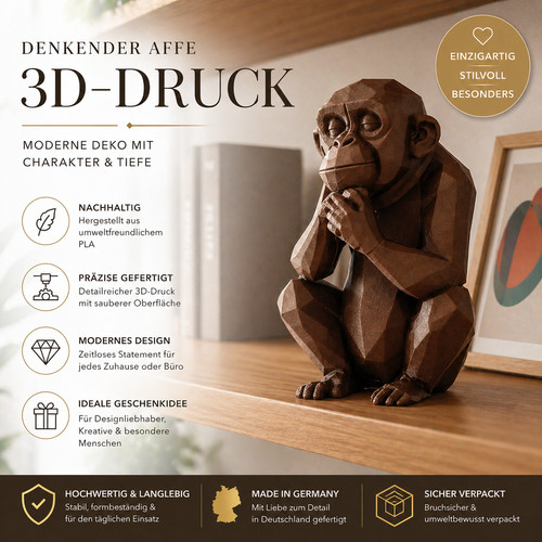 Denkender affe druck figur - affe,