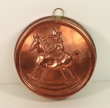 Kupferform Schaukelpferd Reiter Nils Johan Kupfer Form Backform 18,5 cm selten