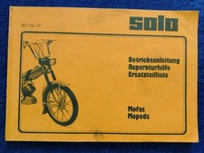 Solo Mofas Mopeds Betriebsanleitung Ersatzteilliste 1.1978
