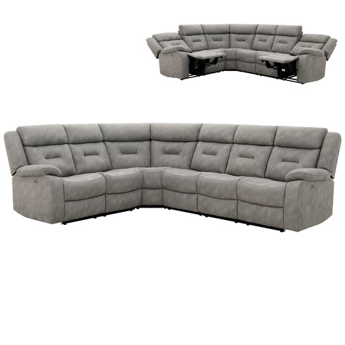 Ecksofa grau microfaser - grau,